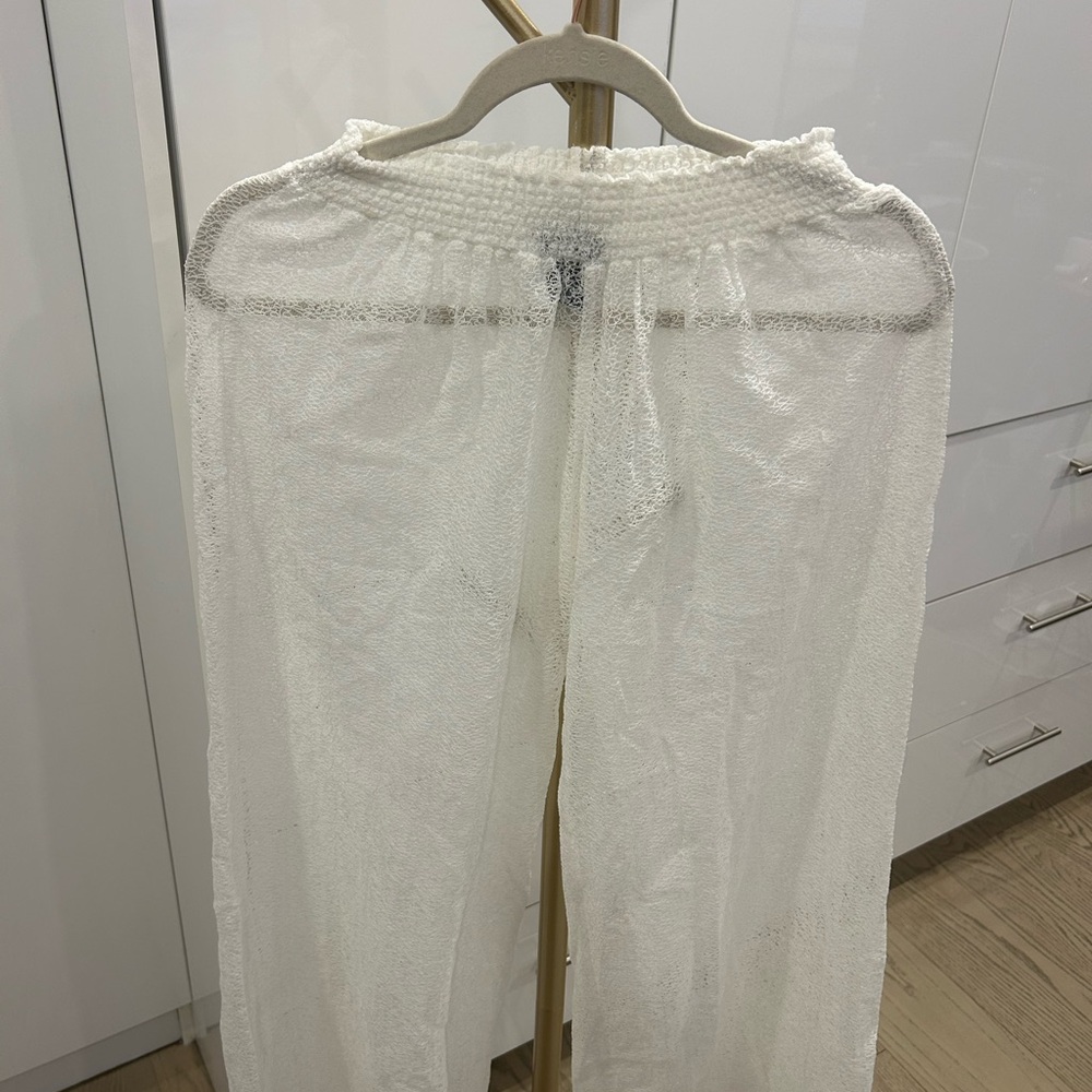 Steve Madden White Sheer Swim Coverup Pants